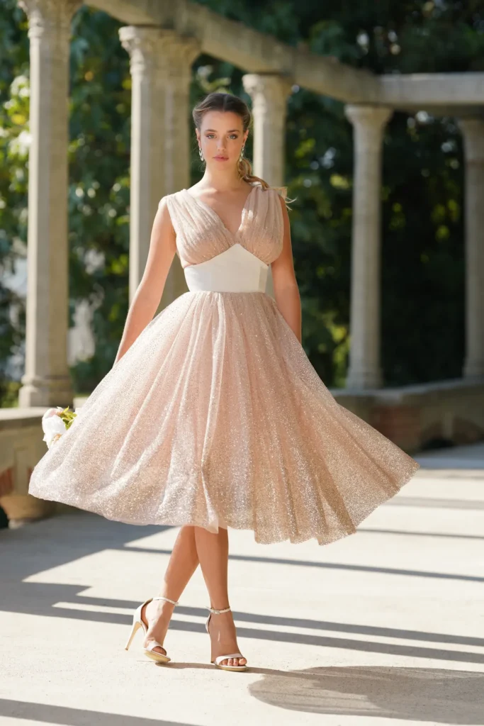 abito sposa corto e pantalone tulle glitter duchesse rug 021 4 RUG 021 Sara Radice Boutique RUG 021 Sara Radice Boutique