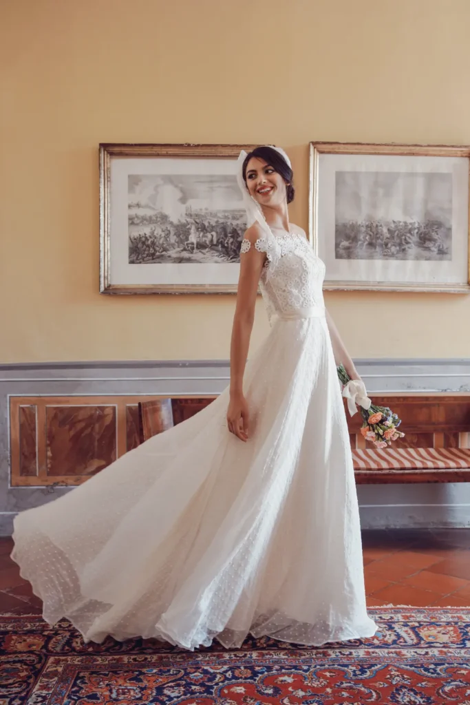 abito sposa scivolato georgette plumetis est 058 2 Sara Radice
