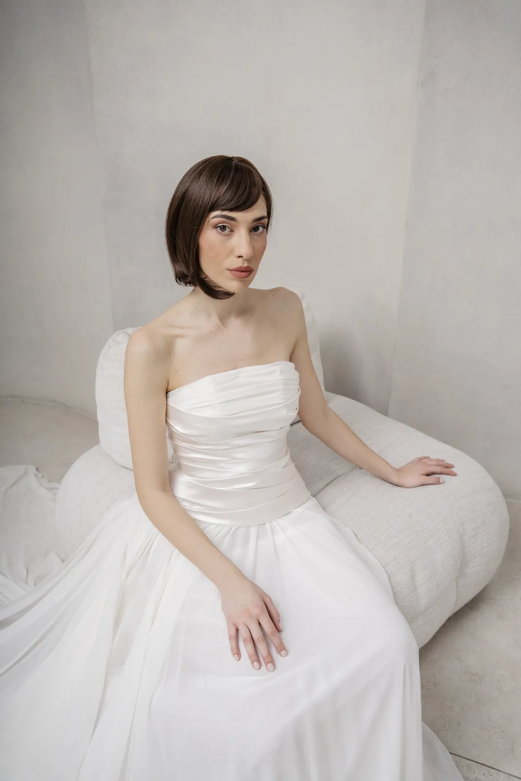 abito sposa georgette scivolato drappeggi 5 col 078 sara radice